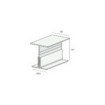 Tekening H-verbindingprofiel 2-delig 60mm