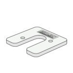 Tekening Stelplaat U-top 5mm 125 stuks