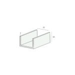 Tekening U-profiel inwendig 30mm (wanddikte 3mm)