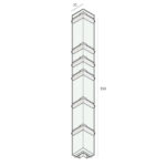 Tekening Uitwendig hoekstuk 350mm Keralit dakrand