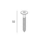 Tekening Torx schroef 32mm rvs V2A 100st