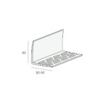 Tekening Hoekprofiel geperforeerd 60x30x2mm