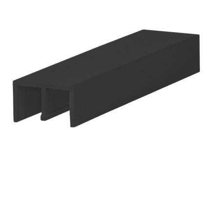 Boven schuifrailprofiel 2x6mm - Zwart
