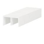 Boven schuifrailprofiel 2x10mm - Wit