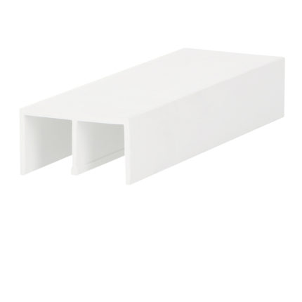 Boven schuifrailprofiel 2x10mm - Wit