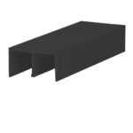 Boven schuifrailprofiel 2x10mm - Zwart