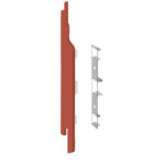 Eindkap+connector  links voor 2814 (5st) - Steenrood - Classic (met houtnerf)