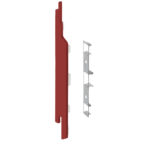 Eindkap+connector links voor 2814 (5st) - Rood - Classic (met houtnerf)