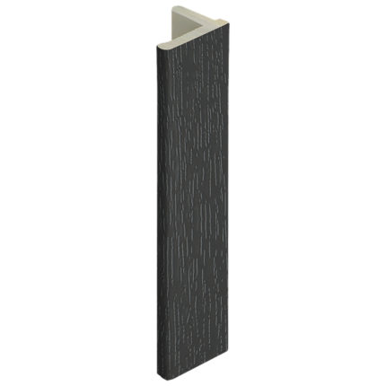 Eindprofiel 10mm voor Keralit dakrand - Zwartgrijs - Classic (met houtnerf)