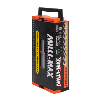 Milli-Max dispenser voor uitvulplaatjes (leeg) - Transparant/oranje