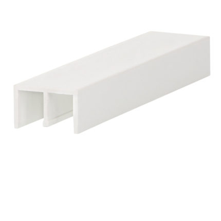 Boven schuifrailprofiel 2x6mm - Wit